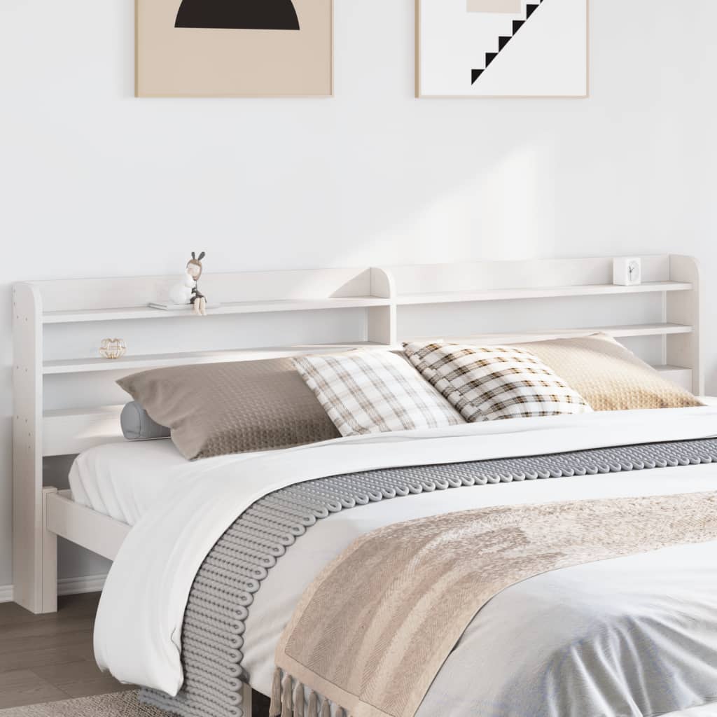 Cabecero de cama con estantes madera maciza de pino 100 cm