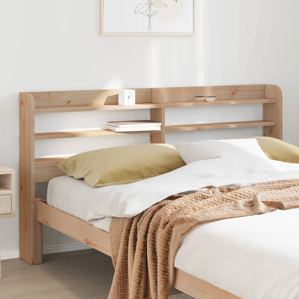 Cabecero de cama con estantes madera maciza de pino 100 cm