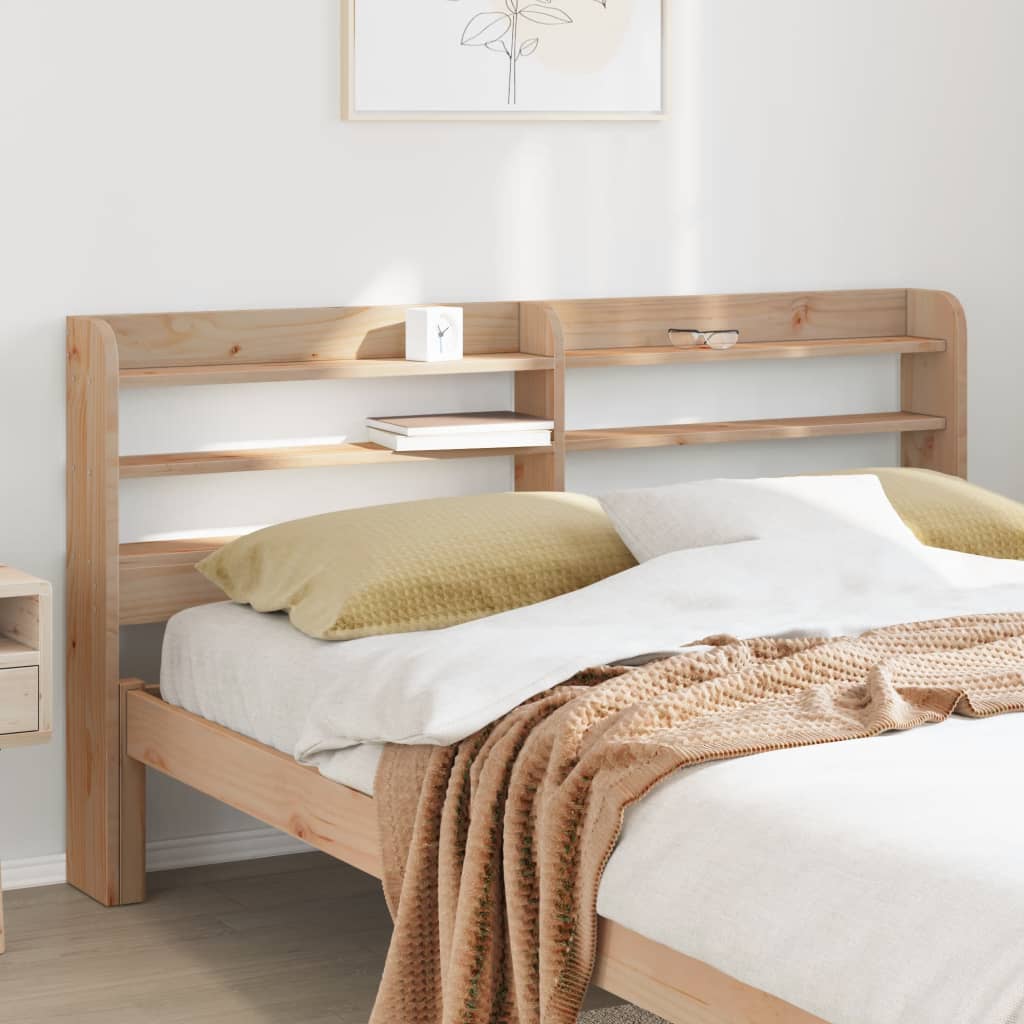 Cabecero de cama con estantes madera maciza de pino 100 cm