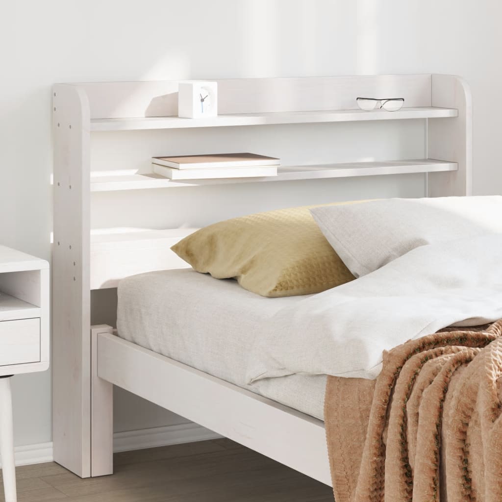 Cabecero de cama con estantes madera maciza de pino 100 cm