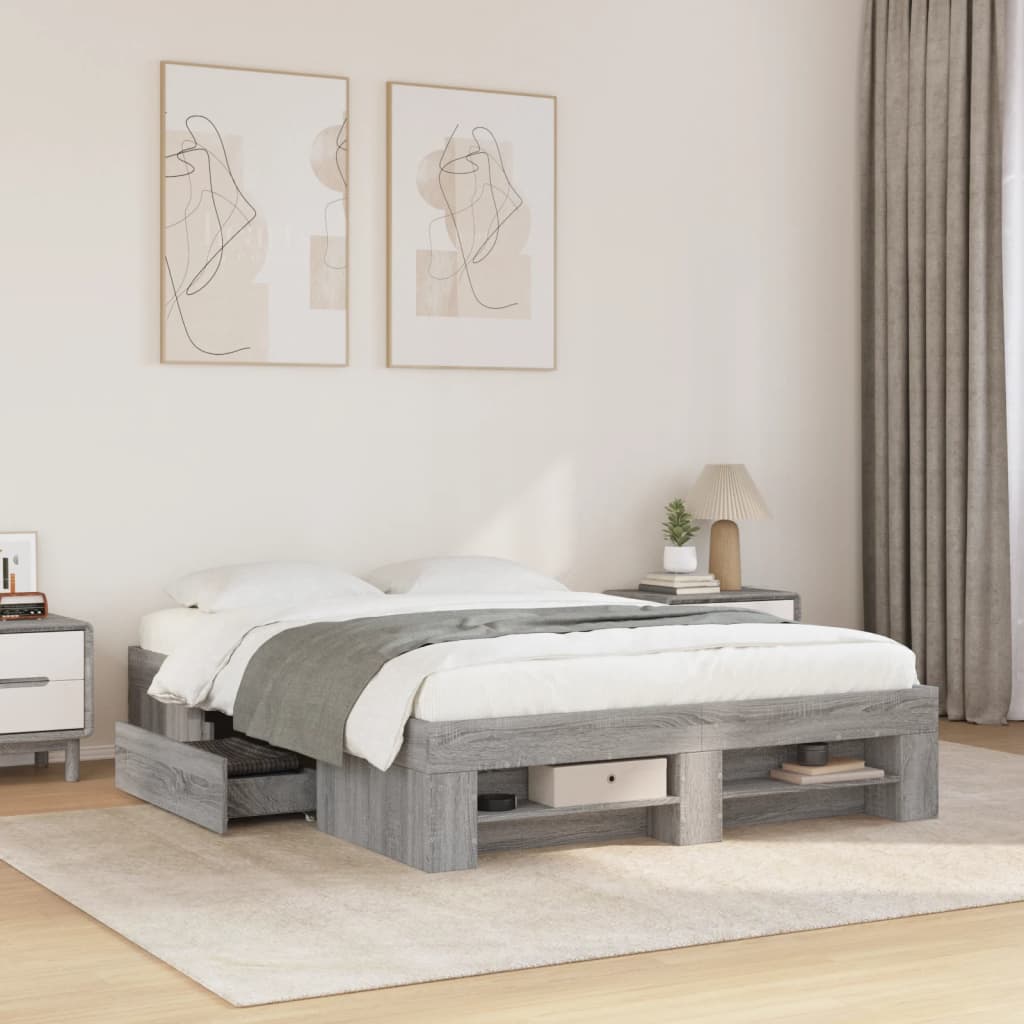 Cama sin colchón madera maciza pino marrón cera 80x200 cm