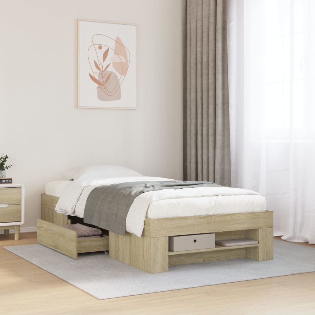 Estructura de cama sin colchón madera maciza pino 75x190 cm