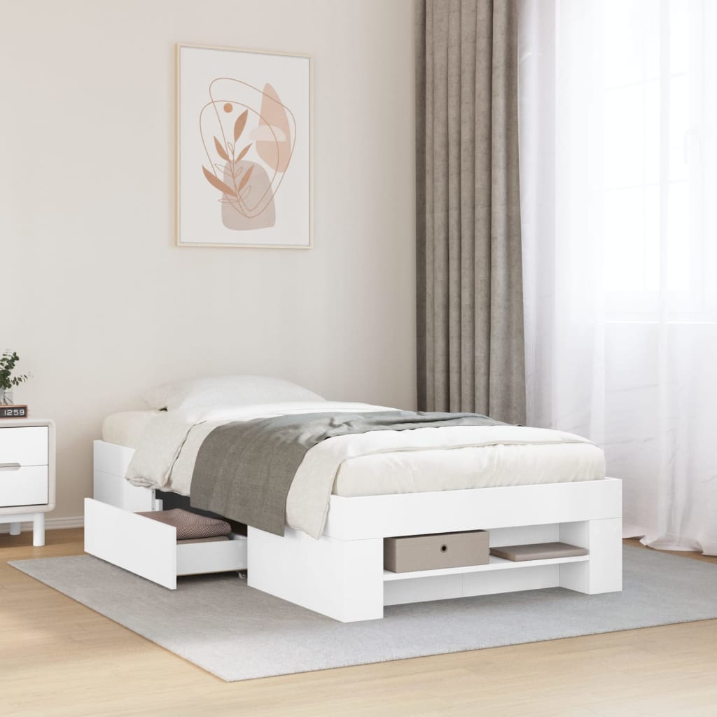 Cama sin colchón madera maciza pino marrón cera 80x200 cm