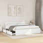 Estrutura de cama com cabeceira em madeira maciça de pinho branco 180x200 cm