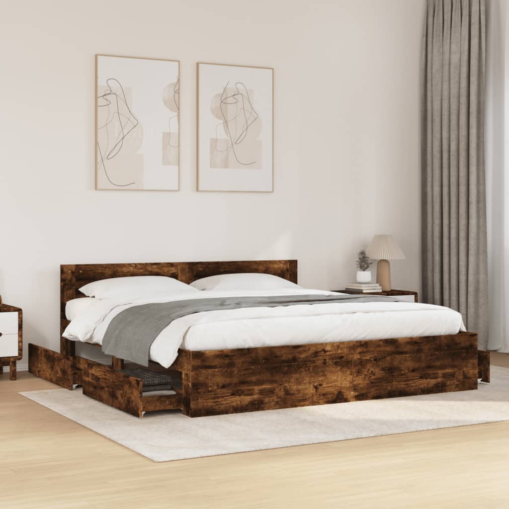 Cama con cabecero madera de ingeniería gris hormigón 120x190 cm