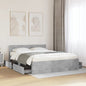 Cama con cabecero madera de ingeniería gris hormigón 120x190 cm