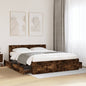 Cama con cabecero madera de ingeniería gris hormigón 120x190 cm