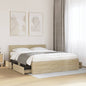 Cama con cabecero madera de ingeniería gris hormigón 150x200 cm