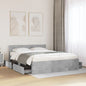 Cama con cabecero madera de ingeniería gris hormigón 150x200 cm