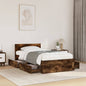 Cama con cabecero madera de ingeniería gris hormigón 150x200 cm