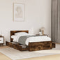 Cama con cabecero madera de ingeniería gris hormigón 150x200 cm