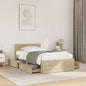 Cama con cabecero madera de ingeniería gris hormigón 150x200 cm