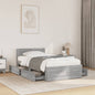 Cama con cabecero madera de ingeniería gris hormigón 150x200 cm