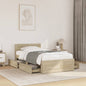 Cama con cabecero madera de ingeniería gris hormigón 120x190 cm