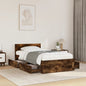 Cama con cabecero madera de ingeniería gris hormigón 150x200 cm