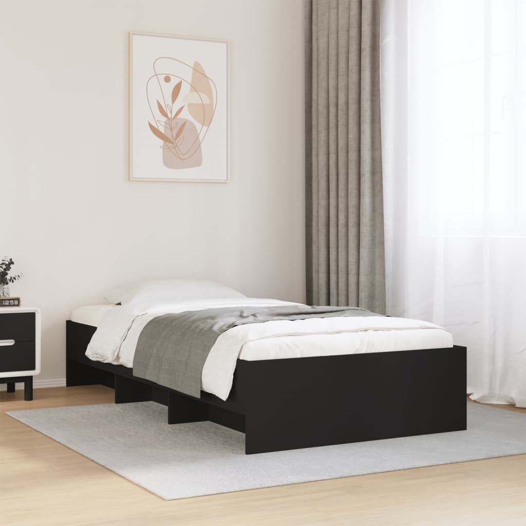 Cama sin colchón madera maciza pino marrón cera 80x200 cm