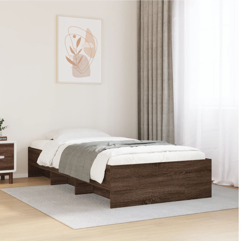 Estructura de cama sin colchón madera maciza pino 75x190 cm