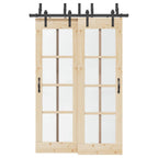 Kit de herrajes para puerta corredera 183 cm acero plateado