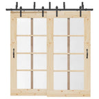Kit de herrajes para puerta corredera 183 cm acero plateado