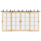 Kit de herrajes para puerta corredera 183 cm acero plateado