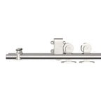Kit de herrajes para puerta corredera 183 cm acero plateado