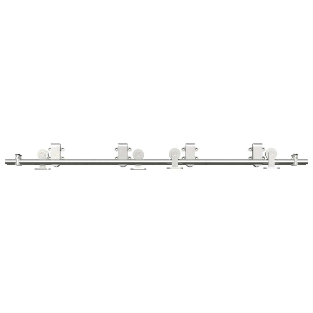 Kit de herrajes para puerta corredera 183 cm acero plateado