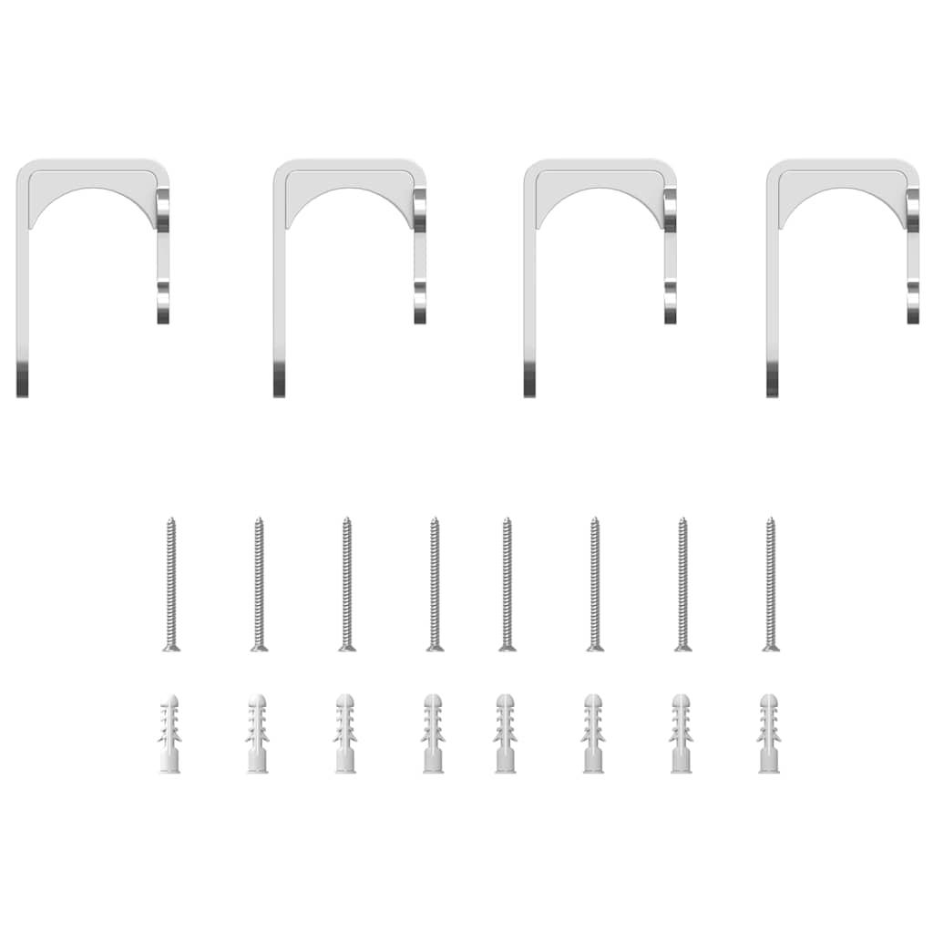 Kit de herrajes para puerta corredera 183 cm acero plateado