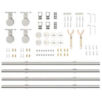 Kit de herrajes para puerta corredera 183 cm acero plateado