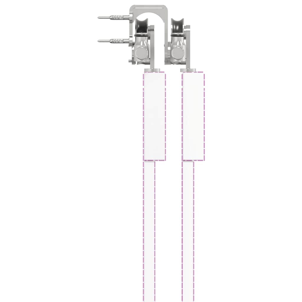 Kit de herrajes para puerta corredera 183 cm acero plateado
