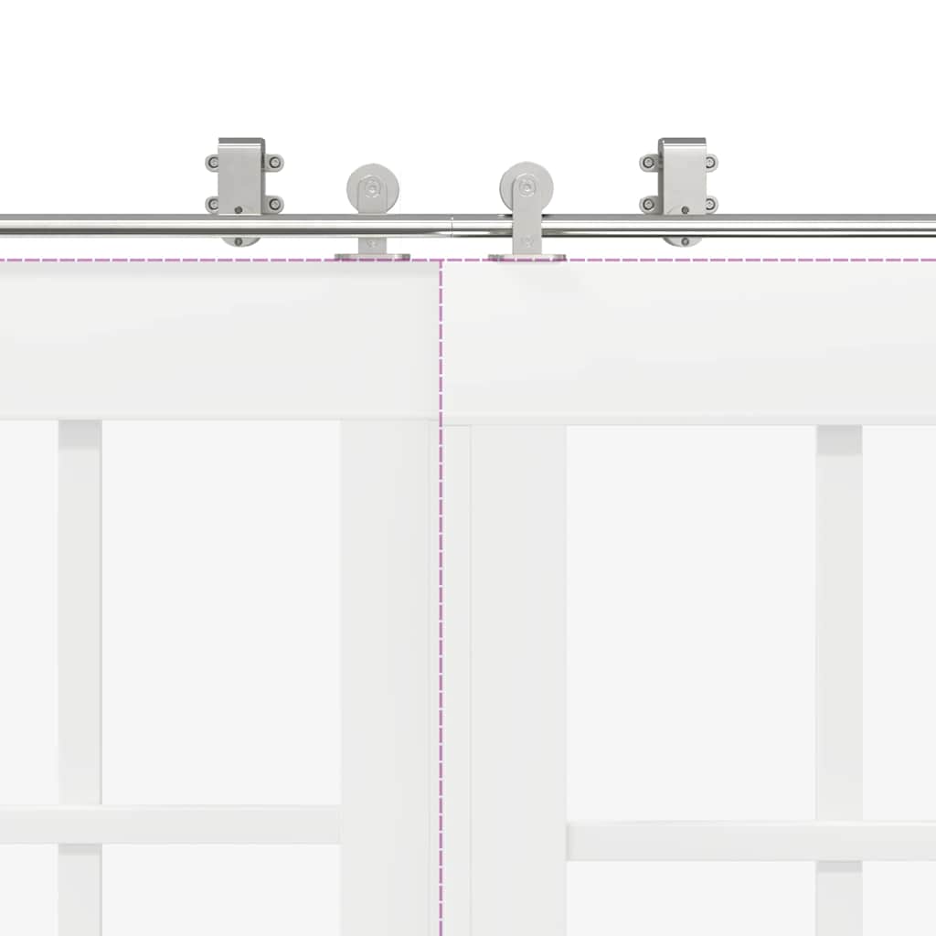 Kit de herrajes para puerta corredera 183 cm acero plateado