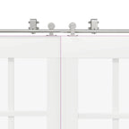 Kit de herrajes para puerta corredera 183 cm acero plateado