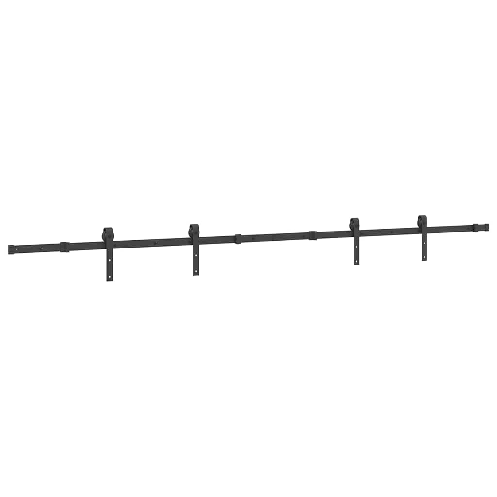Kit de herrajes para puertas correderas acero negro 305 cm