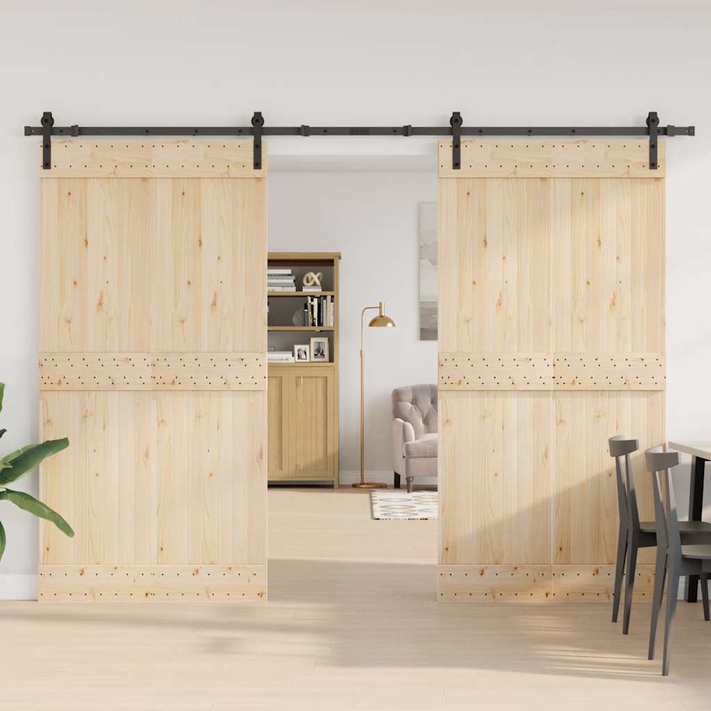 Kit de herrajes para puertas correderas acero negro 305 cm