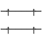 Kit de herrajes para puertas correderas acero negro 305 cm