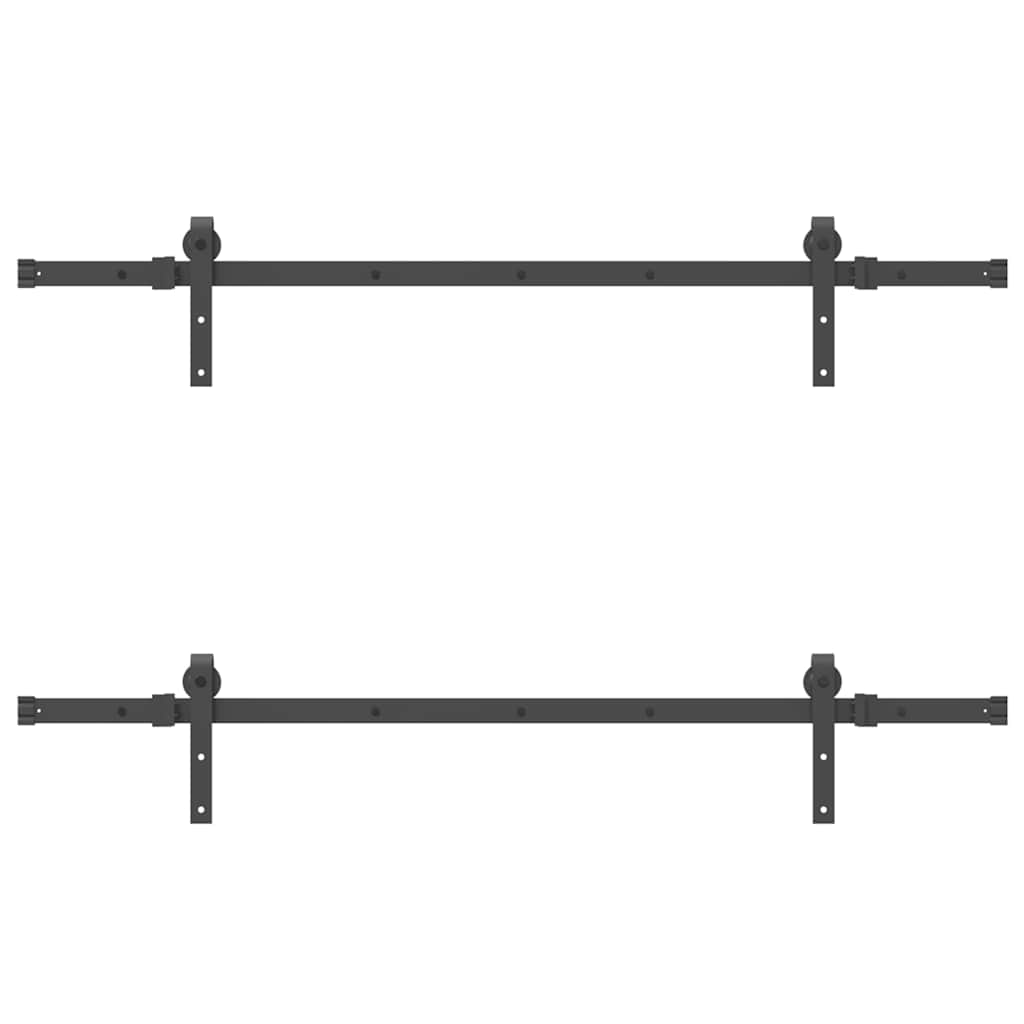 Kit de herrajes para puertas correderas acero negro 305 cm