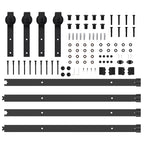 Kit de herrajes para puertas correderas acero negro 305 cm