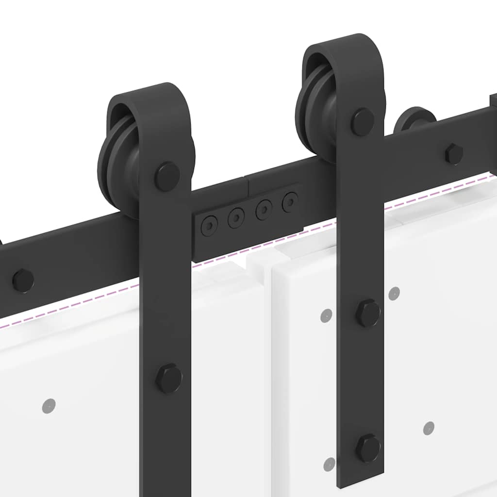 Kit de herrajes para puertas correderas acero negro 305 cm
