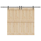 Kit de herrajes para puertas correderas acero negro 305 cm