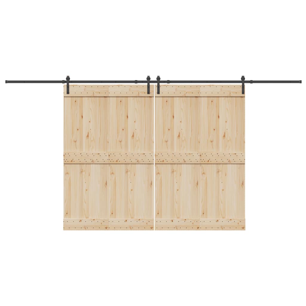 Kit de herrajes para puertas correderas acero negro 305 cm