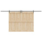305 cm Black Steel Sliding Door Hardware Kit