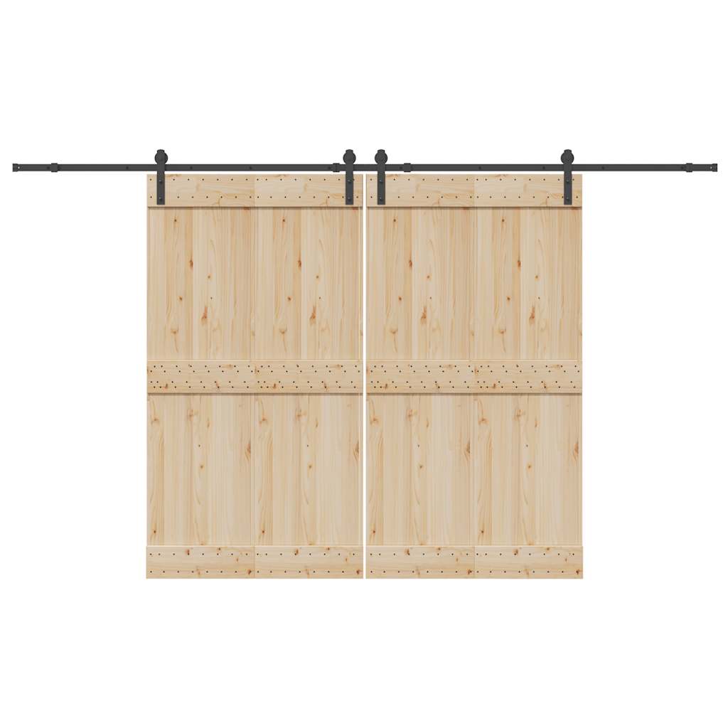 Kit de herrajes para puertas correderas acero negro 305 cm