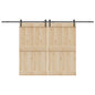 305 cm Black Steel Sliding Door Hardware Kit