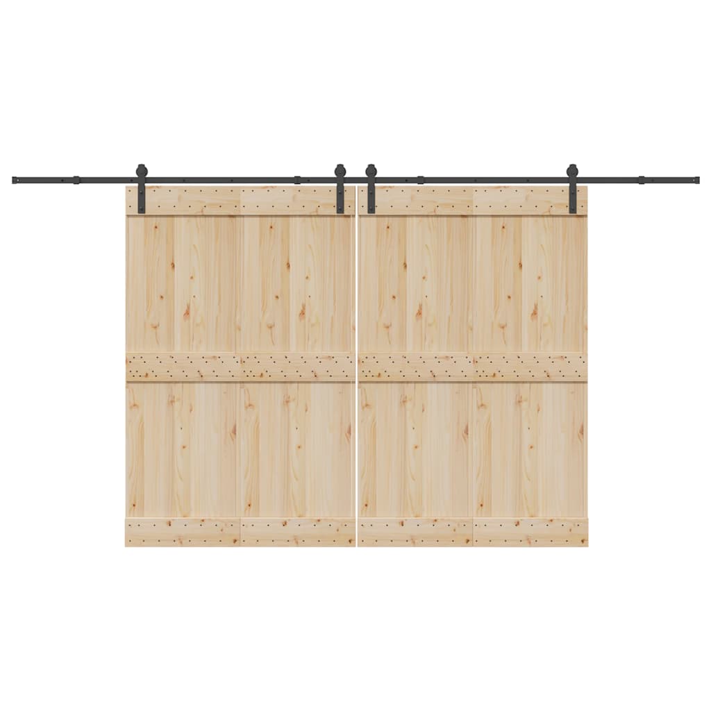 Kit de herrajes para puertas correderas acero negro 305 cm