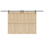 305 cm Black Steel Sliding Door Hardware Kit