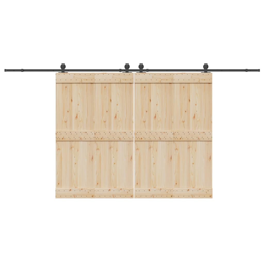 Kit de herrajes para puertas correderas acero negro 305 cm