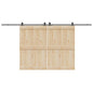 305 cm Black Steel Sliding Door Hardware Kit