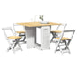 Corona Butterfly 5-piece folding dining set, white pine wood