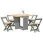 Corona Butterfly 5-piece folding dining set, white pine wood