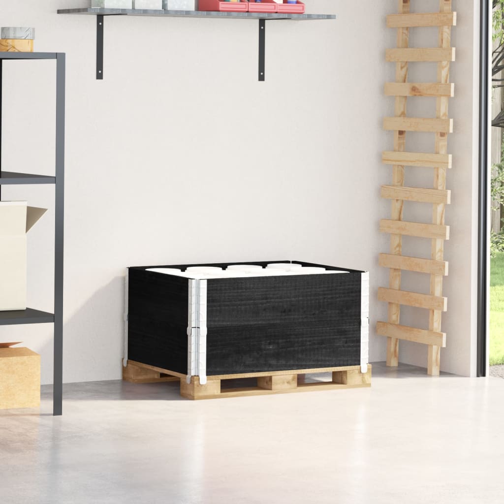 Collares de palets 2 uds madera maciza de pino gris 100x100 cm
