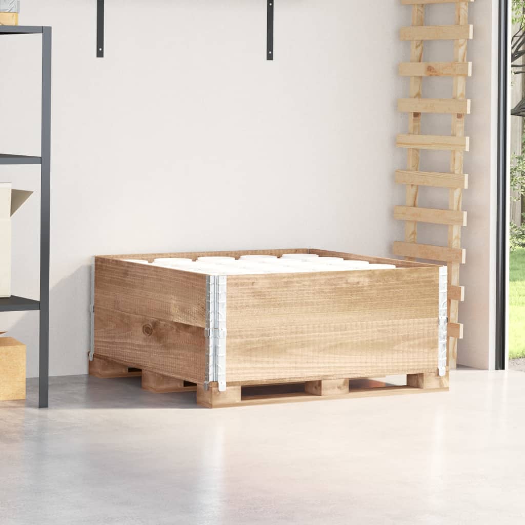 Collares de palets 2 uds madera maciza de pino gris 100x100 cm